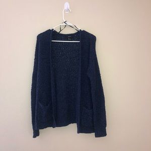 Blue knitted cardigan